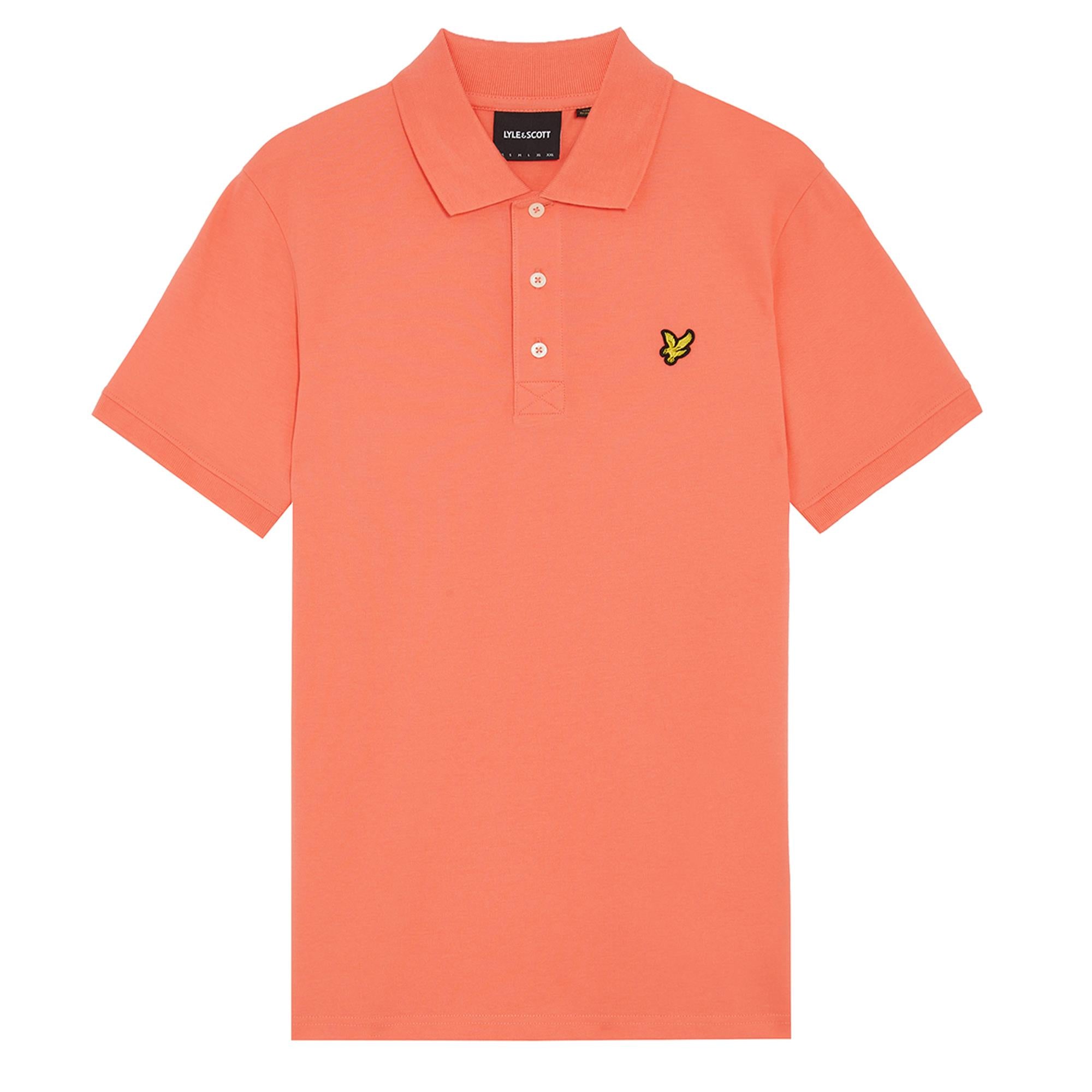 Lyle & Scott Plain Mens Polo Shirt Coral Stand
